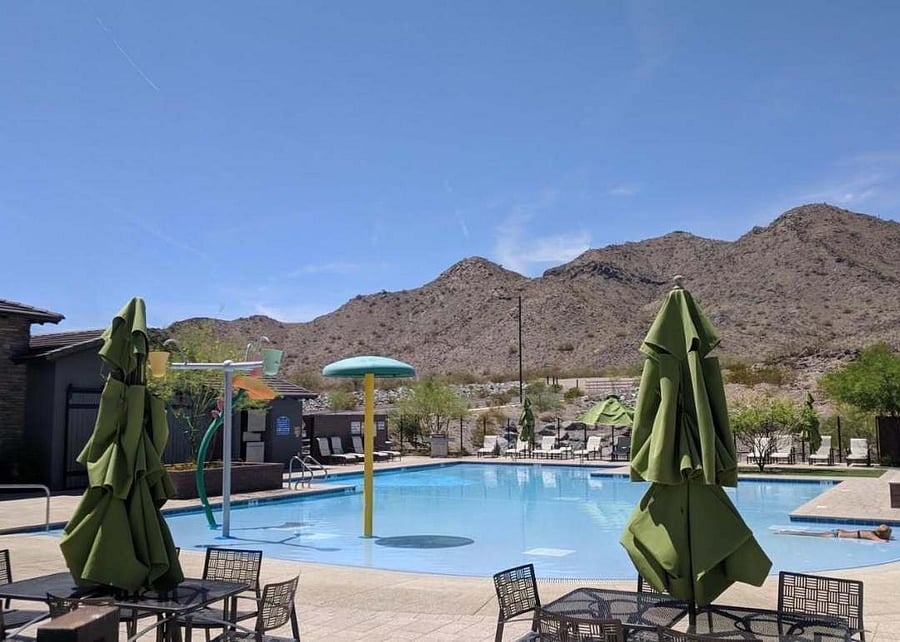 Nearby, salt water pool with work-out room. Managed by HOA, so always very clean.