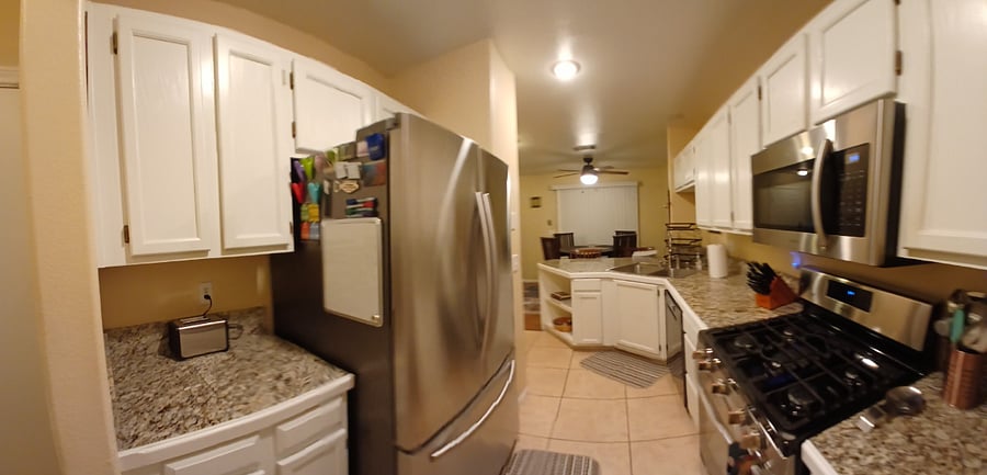 Great kitchen with stainless steel appliances 