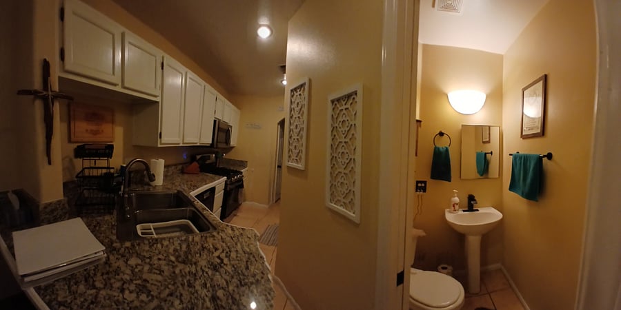Galley kitchen with lots of counter space