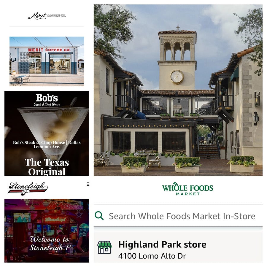 Whole Foods, Stoneleigh P, Bobs Steakhouse & Merit Coffee nearby. Shopping, dining, and remote-work convenience.