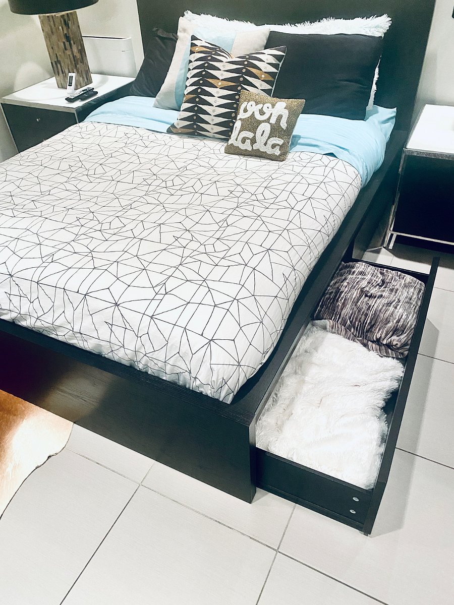Bed drawers for storing in bedroom.