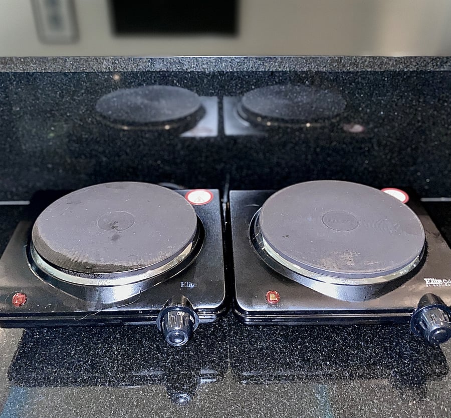 Electric burners for cooking.