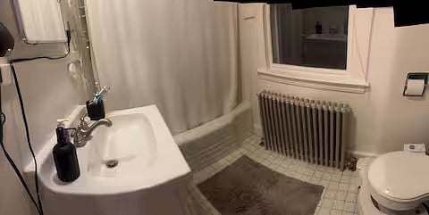Bathroom with full tub and shower - upstairs