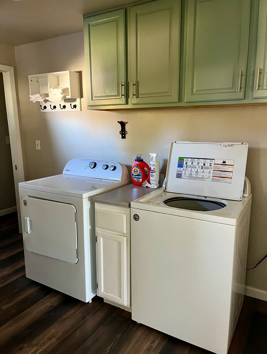 Laundry room with cabinet storage