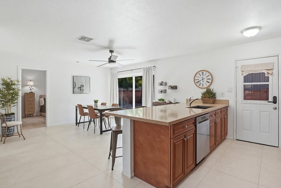 Kitchen and dining area in the main house. Just steps away from the studio.