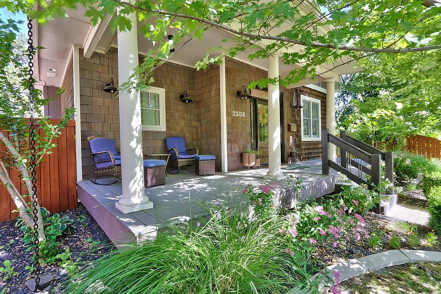 The front porch faces west and is ideal for afternoon / evening relaxing!