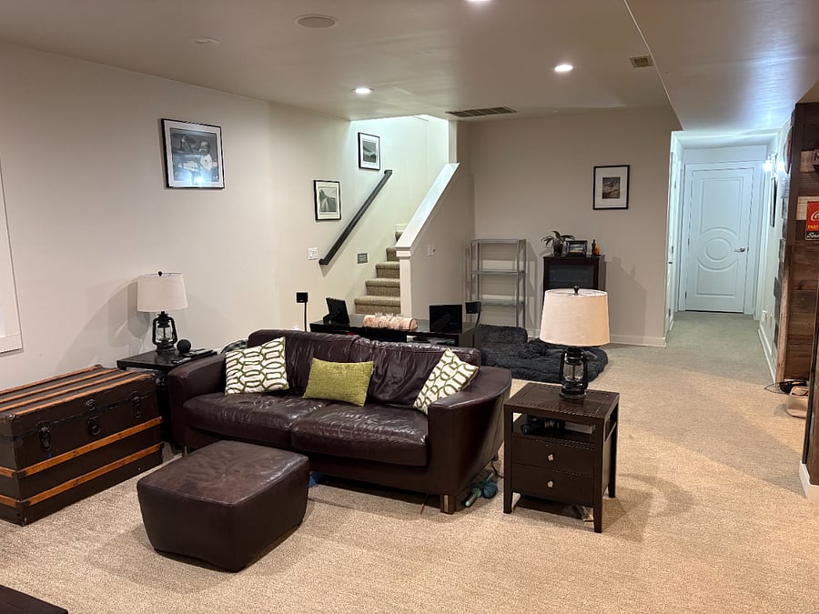 This room is located downstairs just down the hall from your bedroom