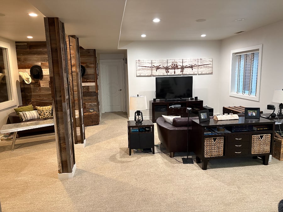 This room is located downstairs just down the hall from your bedroom