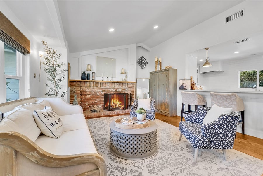 One of 2 inviting fireplaces.