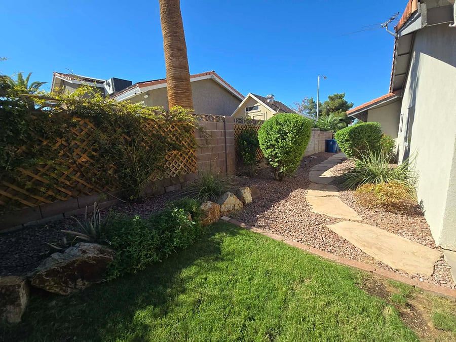 Side yard path to front yard