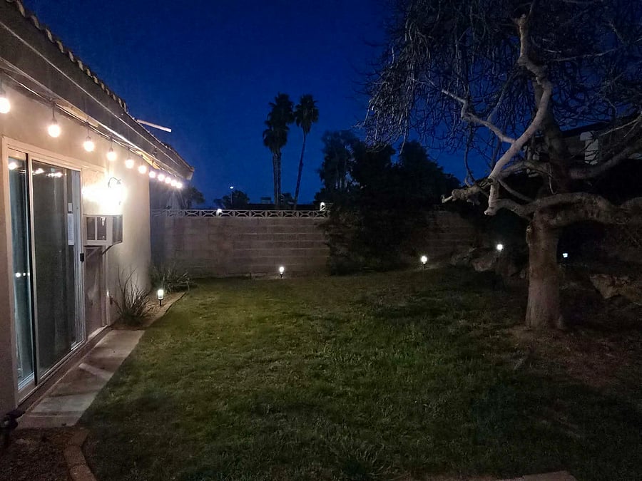 Back yard at night