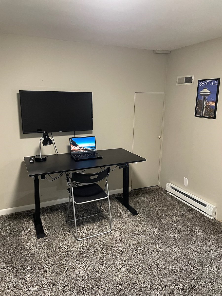 Lower Bedroom #3 with adjustable height computer desk & ethernet port for high-speed internet