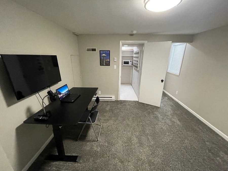 Bathroom and coffee bar area off of bedroom #3