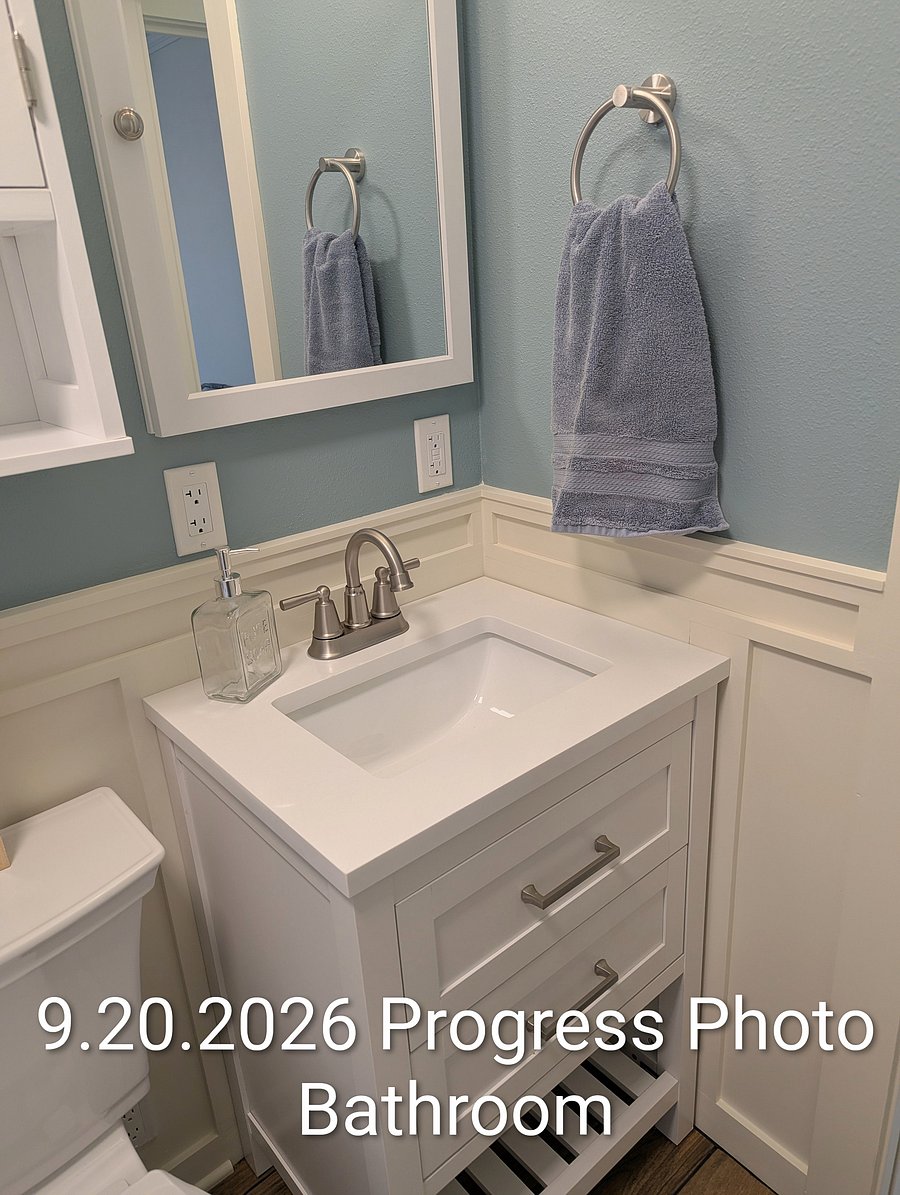 Bathroom - brand new vanity and bathroom fixtures.