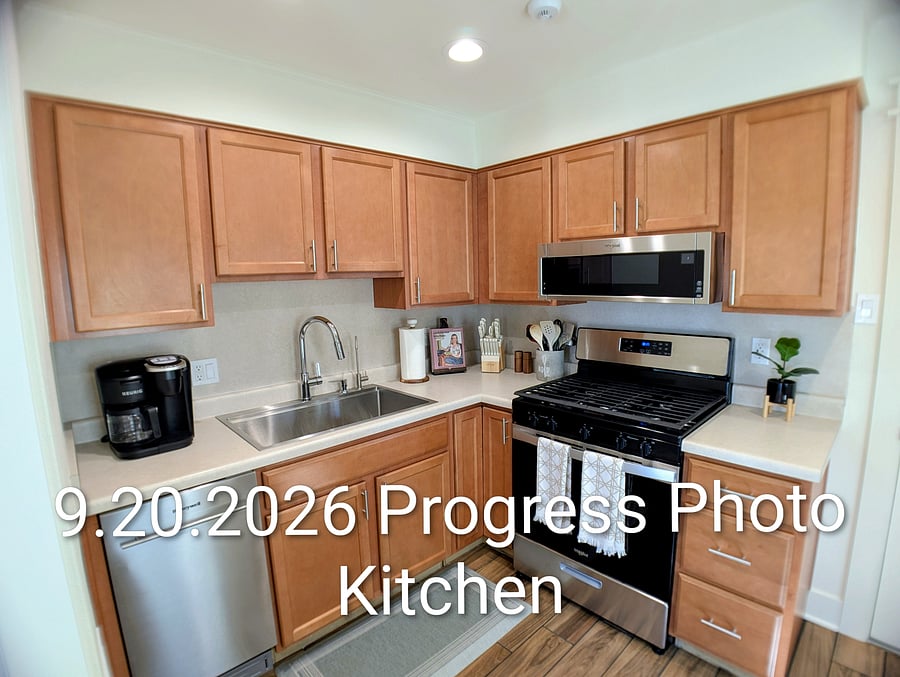 Kitchen - Brand new appliances, including dishwasher, farmhouse sink, garbage disposal, and Reverse Osmosis water faucet at sink. Artwork and backsplash coming soon!