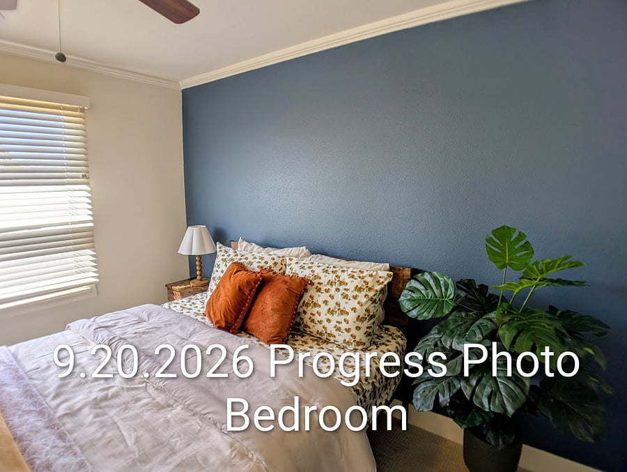 Main Bedroom - We are working hard to get this room updated with new artwork and furniture. There will be two nightstands, a dresser, and a full-length mirror. More photos coming soon!