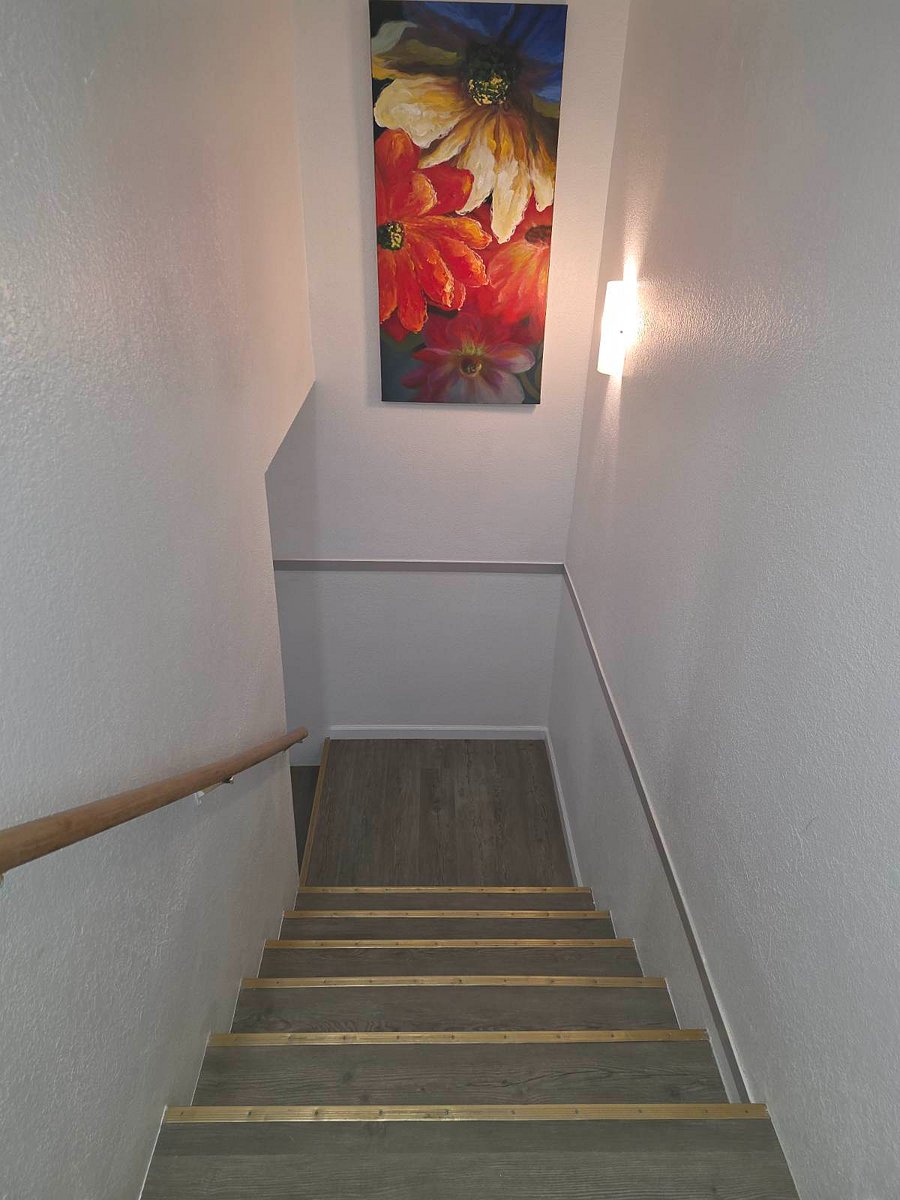 Second Story stairs leads to,
2 Master Suite retreats and bathrooms