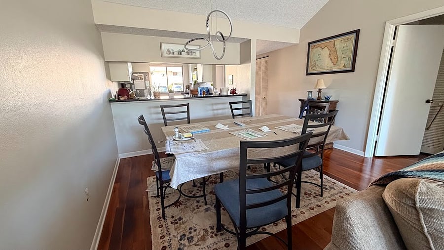 Dining area Looking towards Kitchen from Living Room