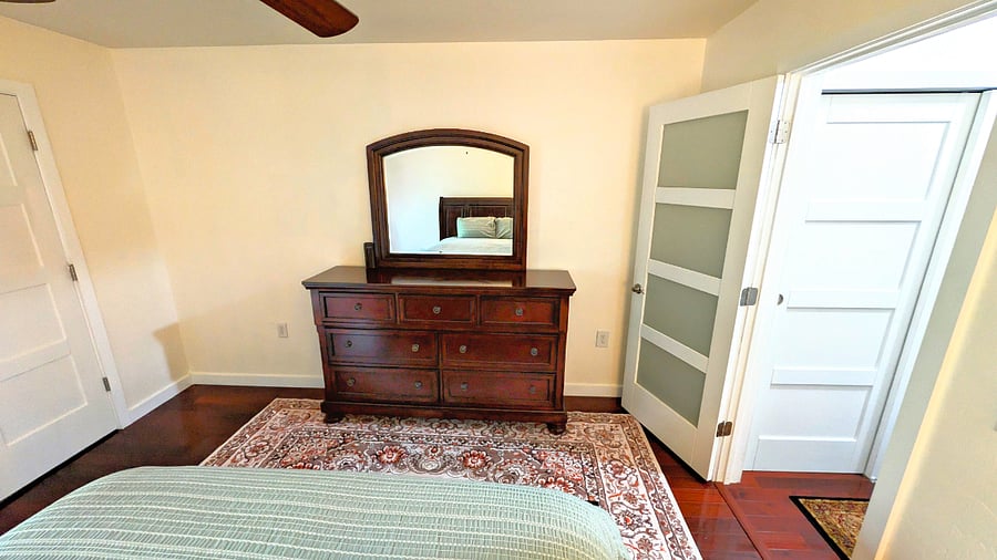 Bedroom - Solid wood Bedroom door with frosted glass.