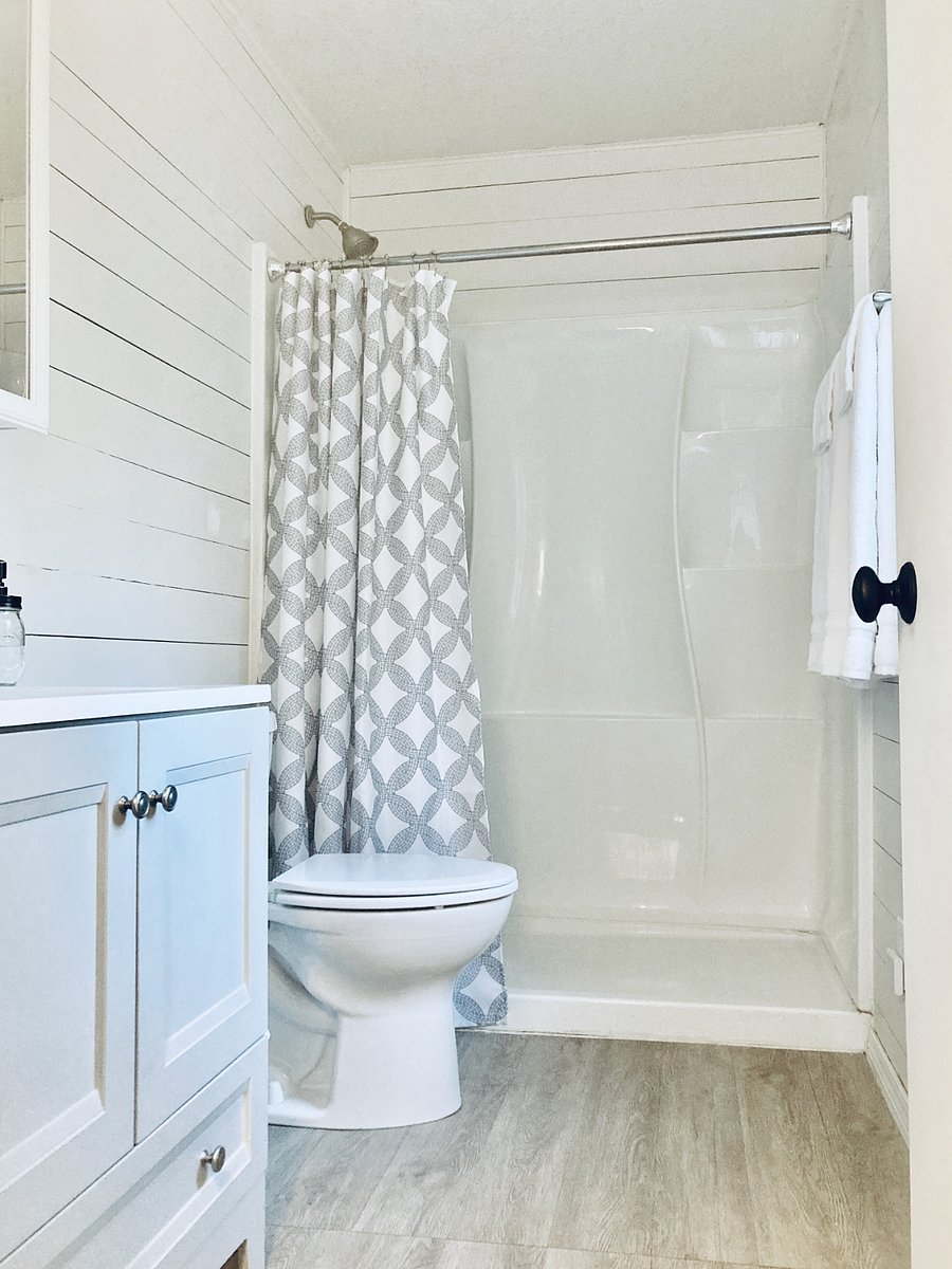 Freshly renovated bathroom.