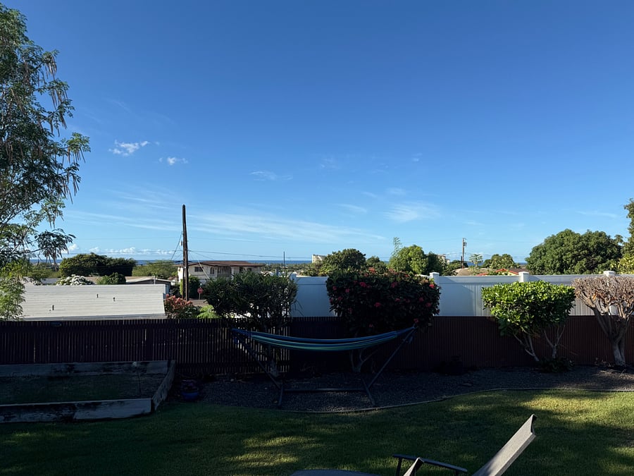 Backyard with Peek-A-Boo Ocean Views