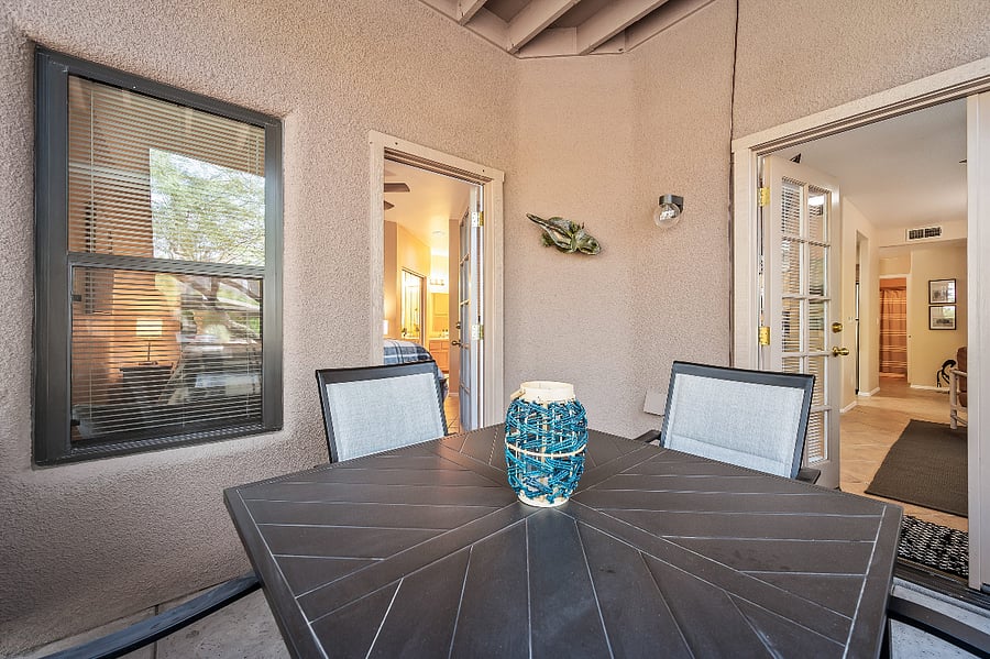 Screened in patio.