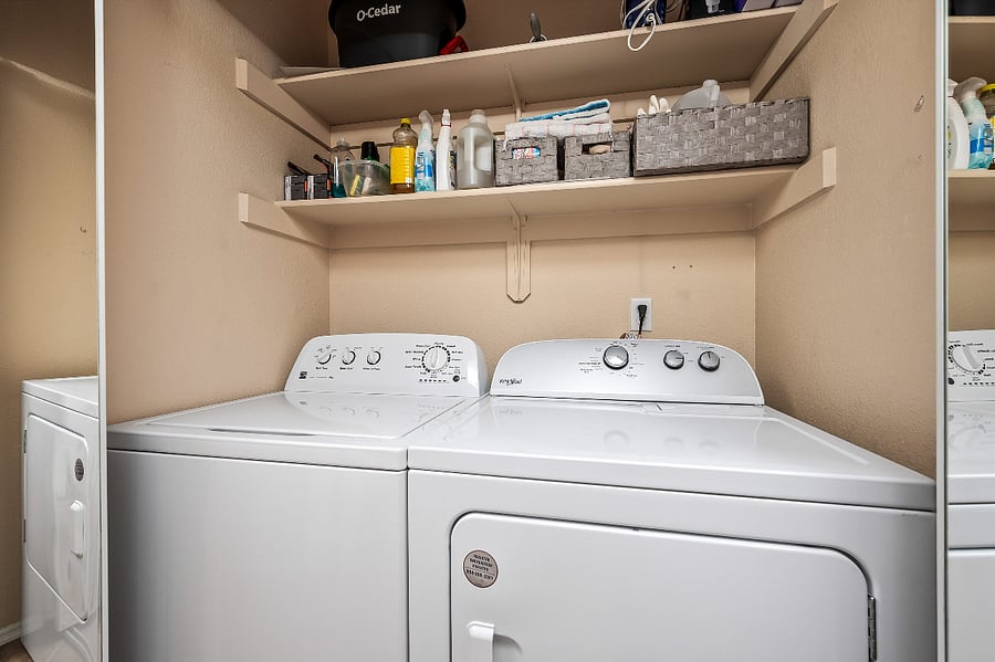 Your own washer and dryer in the condo.