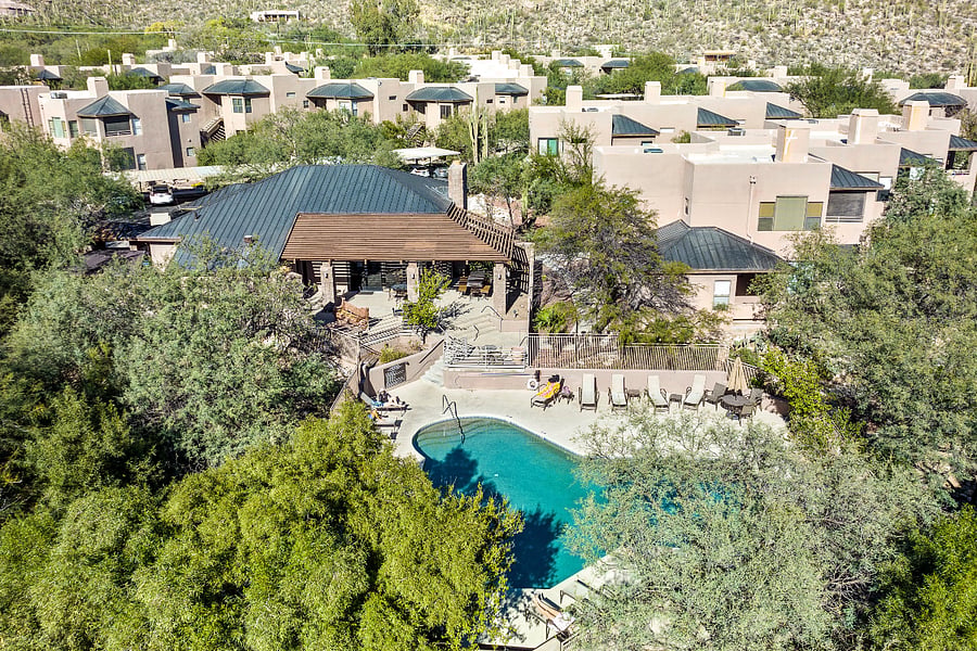 Two heated pools and two hot tubs.