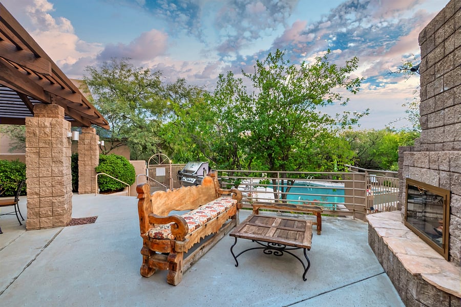 East clubhouse has a fireplace and BBQ.