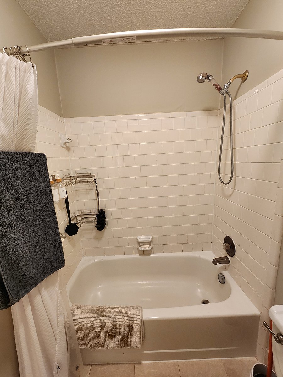 filtered Aquasana showerhead with water softener