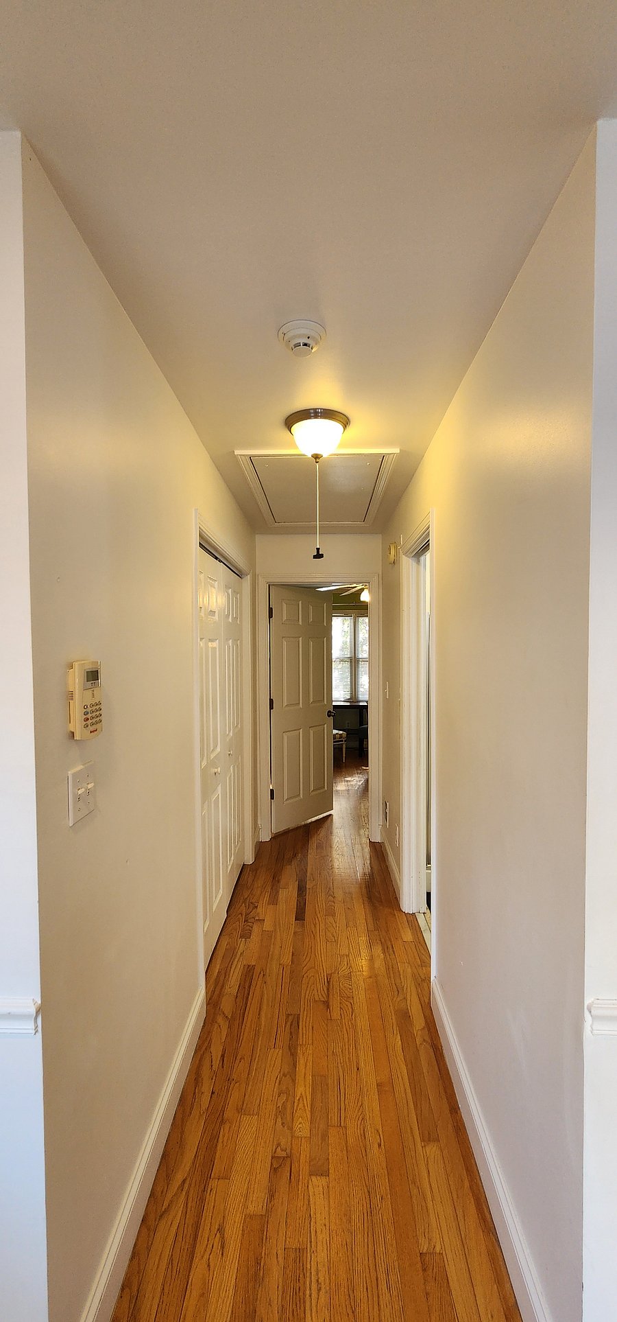 Large walk-in closet off hallway