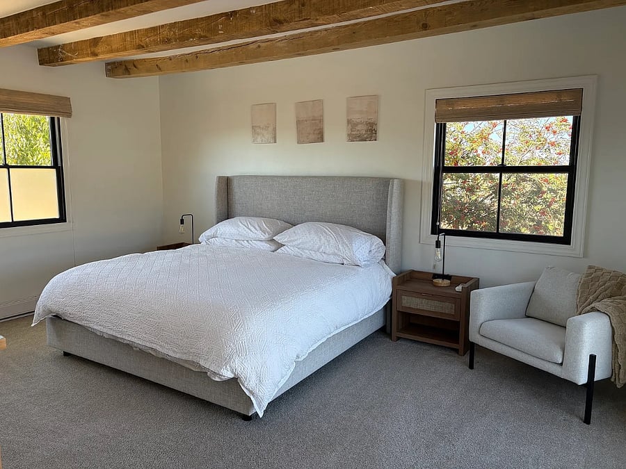 Primary bedroom with king bed
