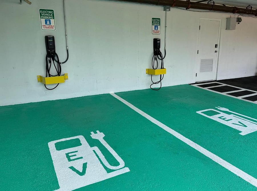 On-site Level 2 EV charging stations located in covered, clearly designated parking spots allow guests to conveniently charge their vehicle during their stay  ideal for overnight charging and long-term guests.