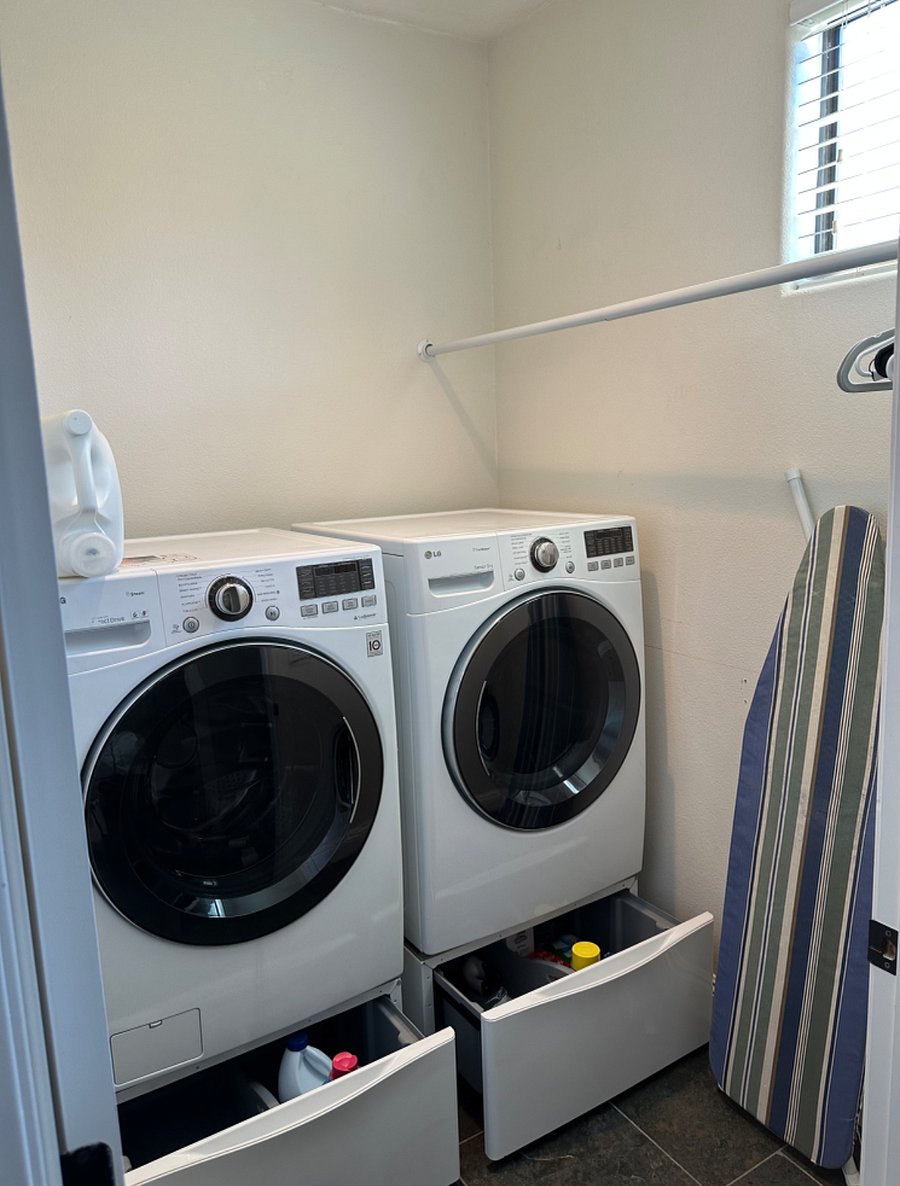 Washer and dryer downstairs.
