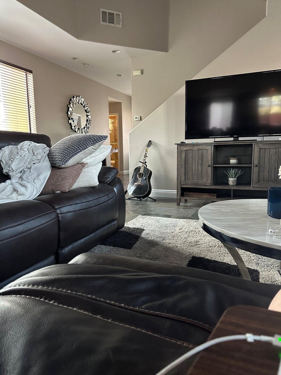 Living room, shared with owner when she is home.