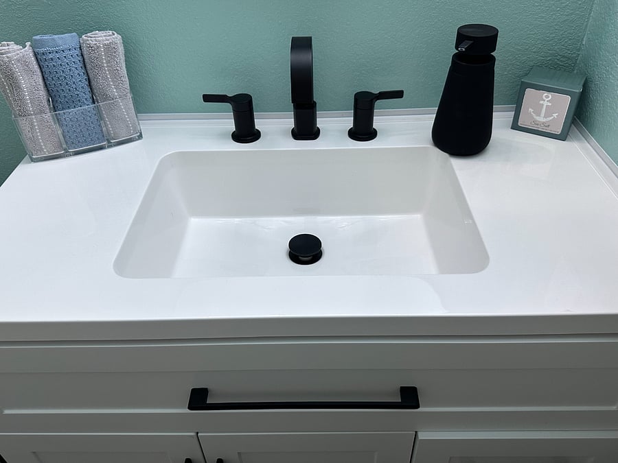 Lower level bathroom sink