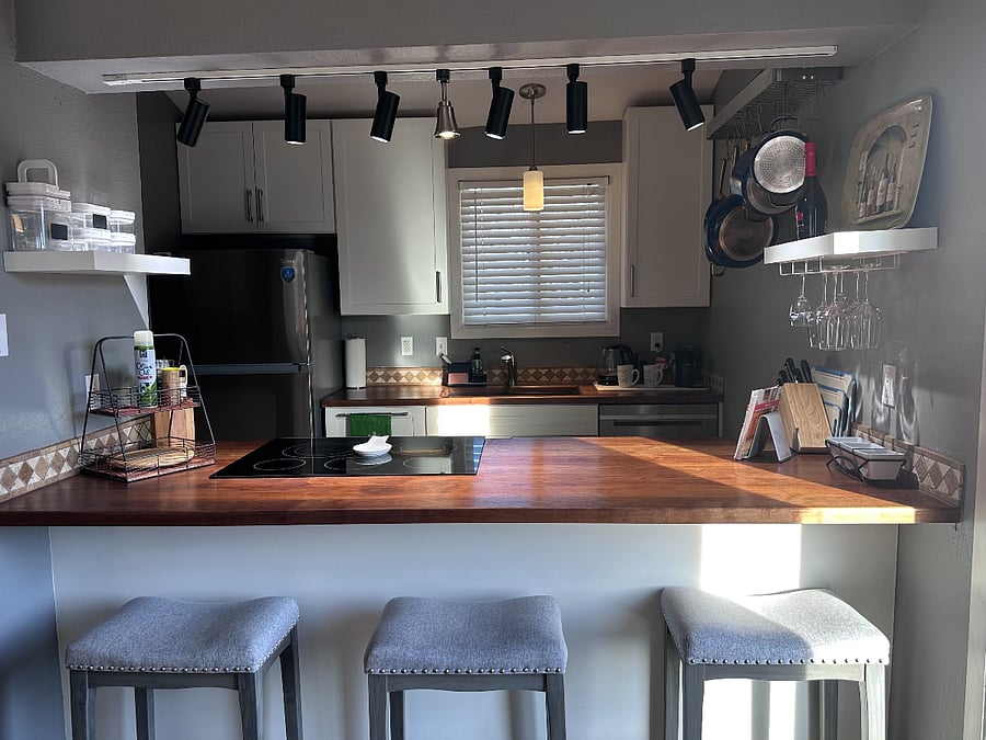 Kitchen with bar seating
