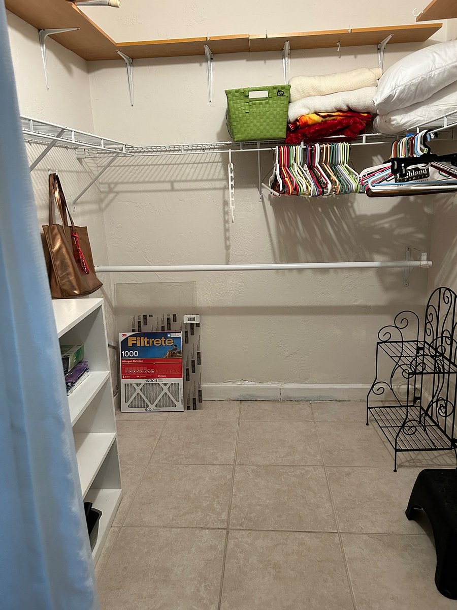 Walk in closet lots of storage!