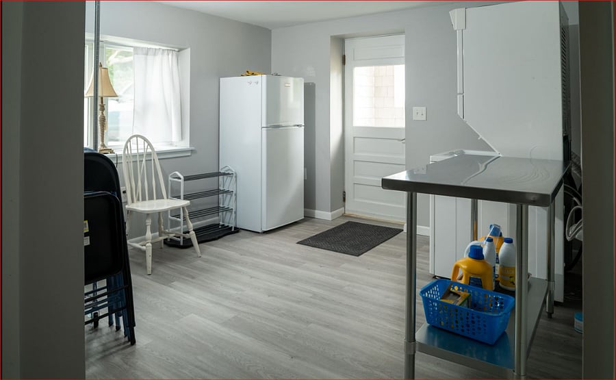 Garden level laundry room