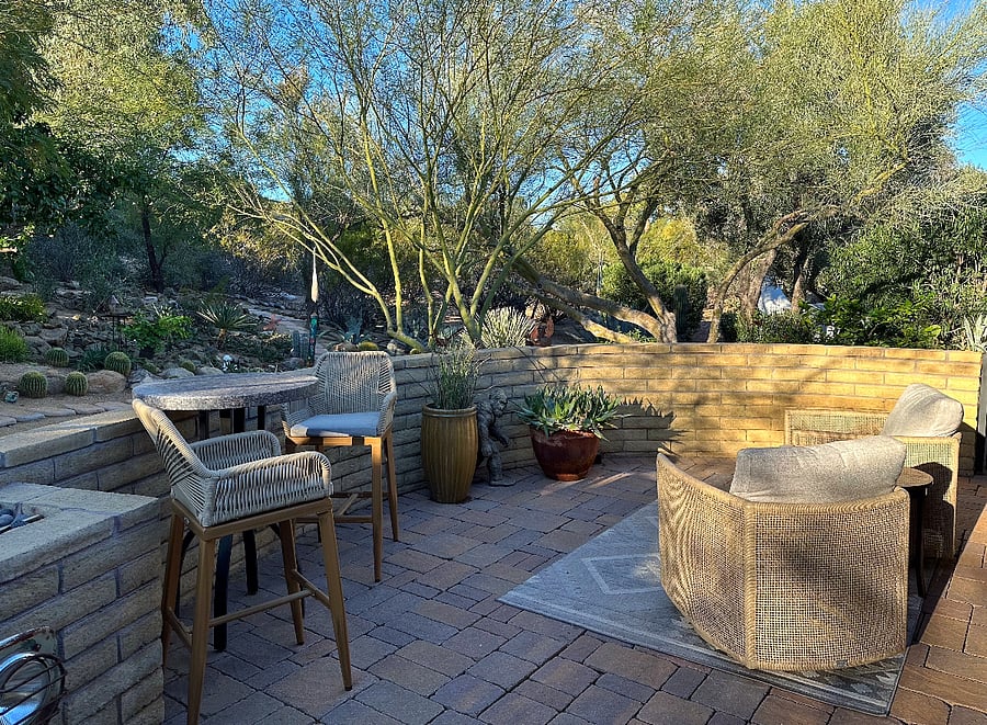 Rear courtyard and landscape