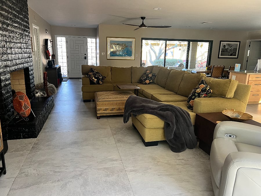 Sectional & Fireplace