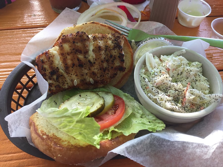 Blackened grouper sandwich
