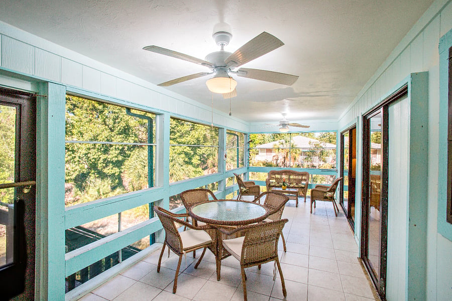 Screened in porch from the living room sliding door.
