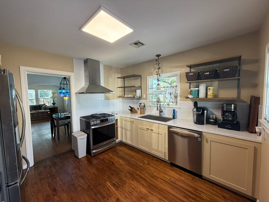 View of kitchen from side entrance