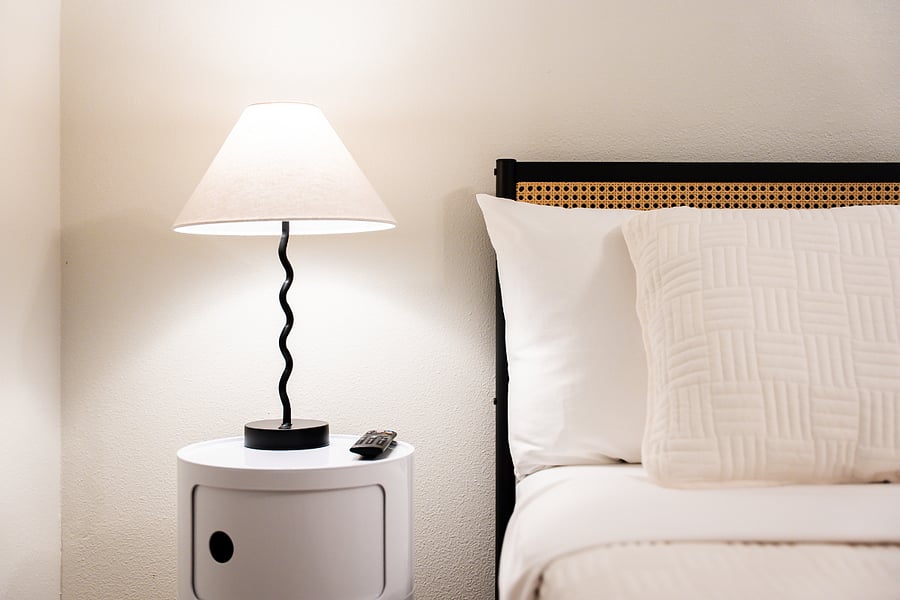 Primary bedroom nightstand area