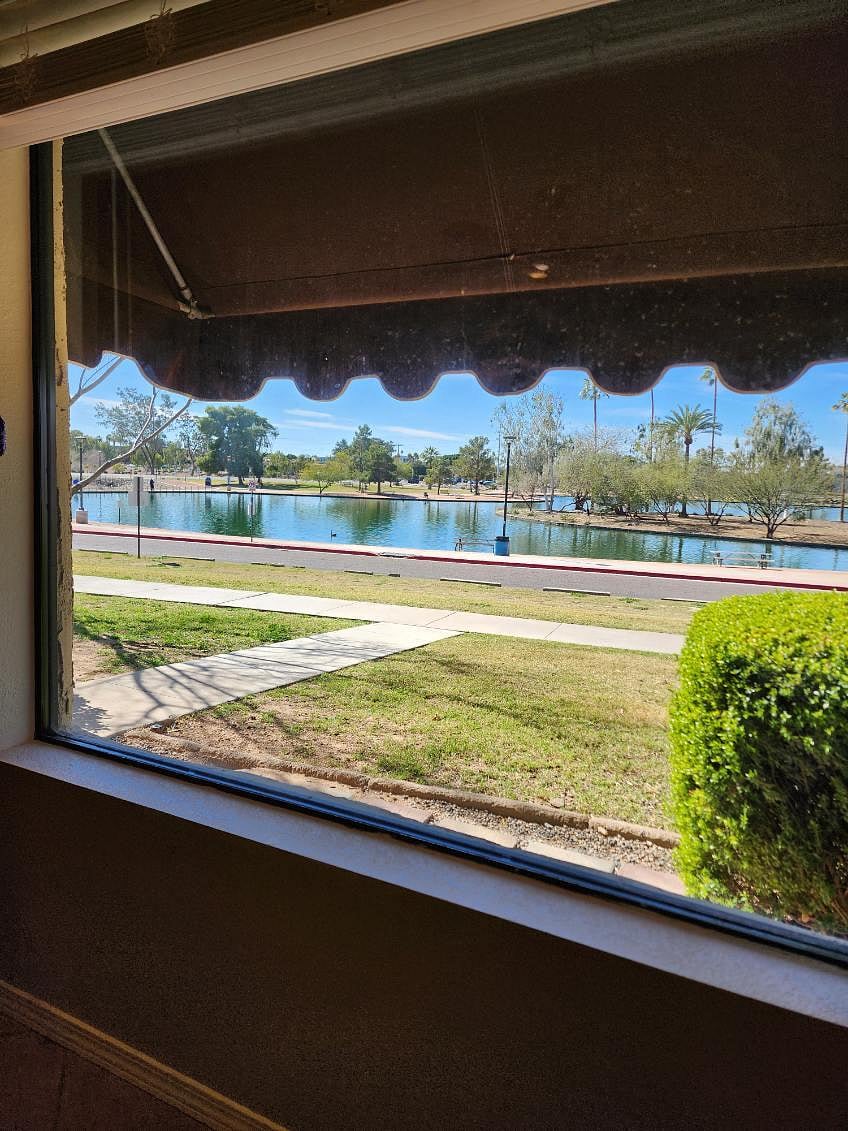 Living room front window view of Chaparral Park.