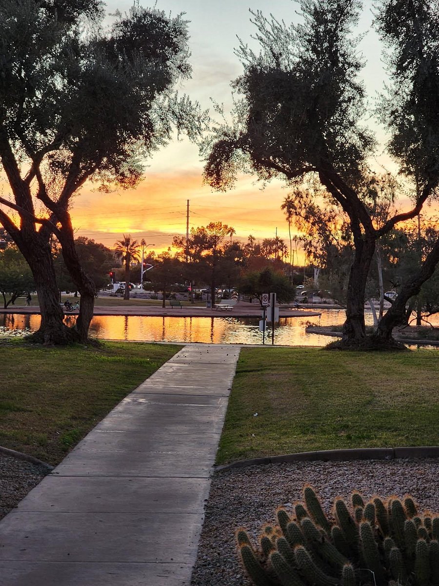 Beautiful lake at sunset.