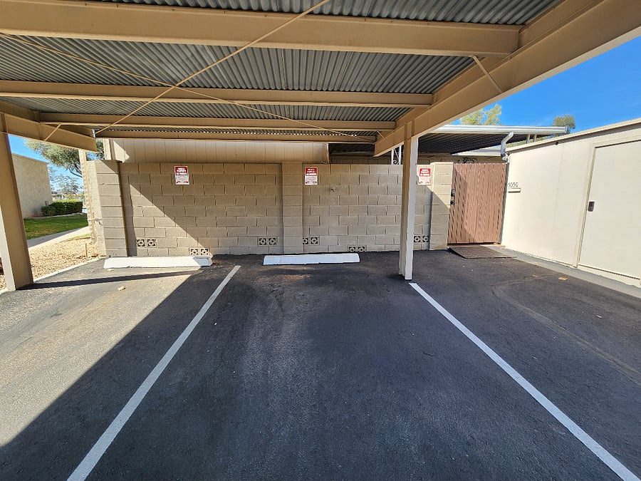 3 private parking spots next to patio back door