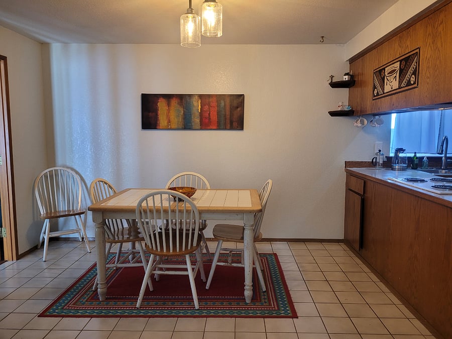 looking into dining room from living room
