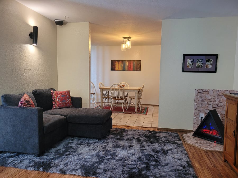 cozy living room with fireplace heater